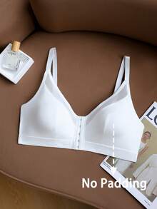 SHEIN Elacene 大码前扣式网状文胸 - 白色 - 查看 6