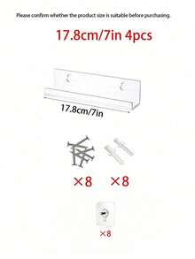 2/4 Kệ trưng bày/kệ sách treo tường hình chữ U trong suốt bằng acrylic, không cần khoan, thích hợp cho phòng ngủ, phòng khách, phòng học, văn phòng, trang trí nhà hiện đại, tiết kiệm không gian, lý tưởng để đựng sách, ảnh, đĩa than, đồ dùng sắp xếp đồ đạc. - Trong sáng - Xem 12