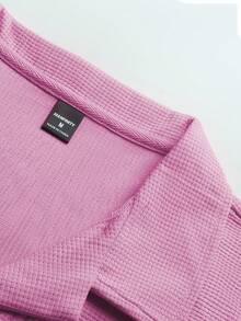 Manfinity Homme Men's Solid Color Polo Shirt And Shorts Set, Casual & Minimalist For Daily Wear - Pink - View 7