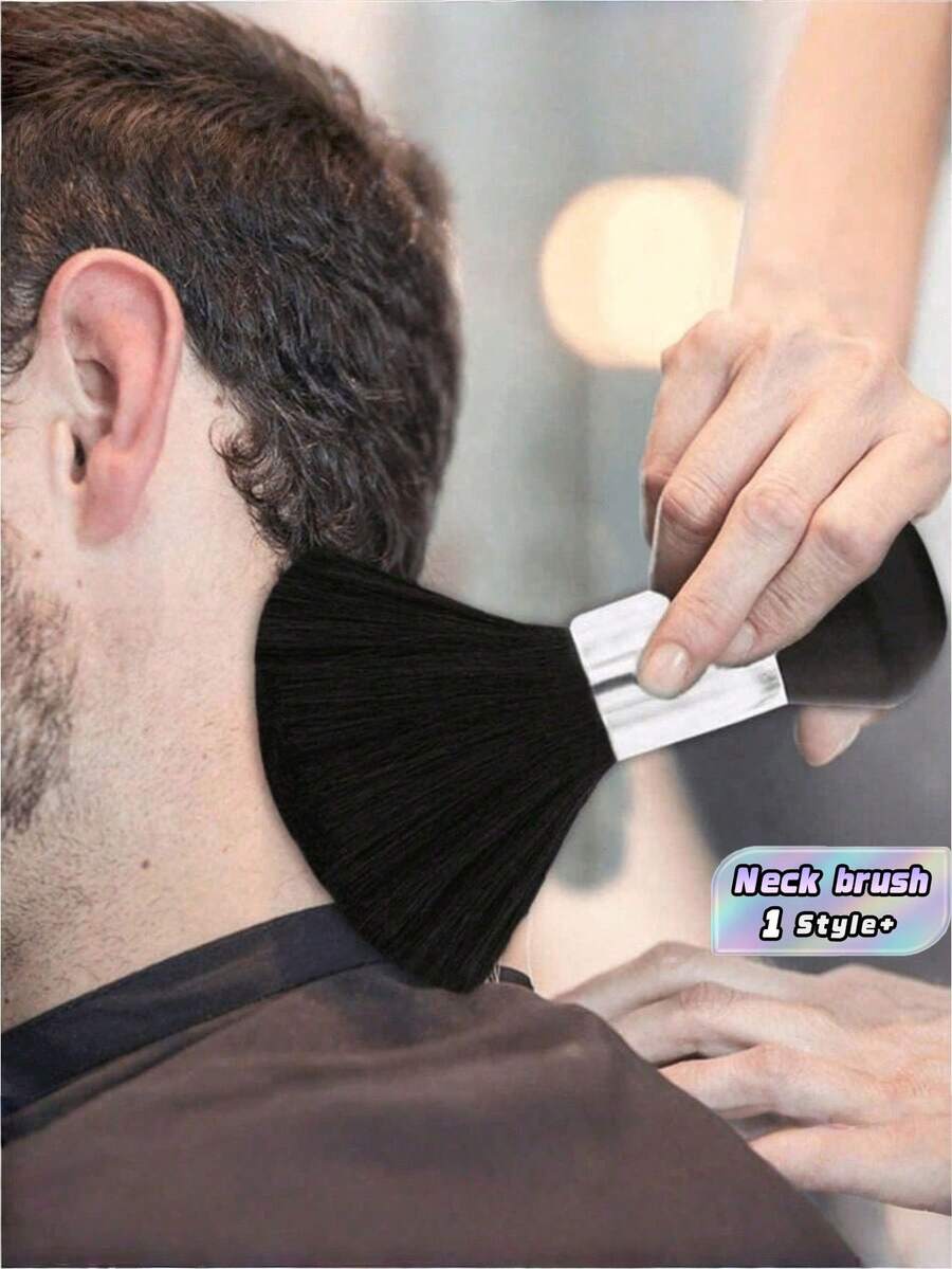 A Ergonomically Designed Salon Neck Brush With A Soft Nylon Brush Head – A Lightweight And Efficient Hair-Cleaning Tool Suitable For Professionals And Home Use. - Black - View 1