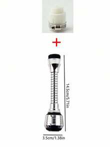 360° Rotatable Faucet Extender For Kitchen Sink – 2 Water Flow Modes (Aerator & Shower), Splash-Free Long Reach Nozzle, Universal Bathroom Faucet Attachment, Water Saving Aerator, Easy To Install - Silver - View 11