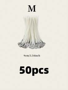 50PCS Scented Candle Wicks Set 098 354 629 Inch Length Free Pre Waxed Cotton Core For DIY Candle Making Supplies Home Decor Birthday Party Wedding Favors Craft Essential - White - View 9