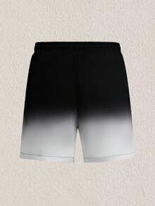 Mercer Haus Quần short nam mùa hè màu đen trắng ombre in họa tiết, cạp chun, túi xéo, kiểu Hawaii, nhanh khô, hai lớp lót lưới, in 3D, thời trang casual, thích hợp mặc đi biển. - Đen và trắng - Xem 2