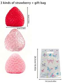 3/6 süße Erdbeere Quetschspielzeuge mit Geschenktüte, Kawaii klebrige Stresslinderungsspielzeuge, Geschenk zur Angstlinderung für Erwachsene, neuartige Stresslinderungsspielzeuge für Büro, Schreibtischdekoration, Quetschspielzeuge, Obstspielzeuge, Quetschspielzeuge, weiche Spaßspielzeuge, Stresslinderungsspielzeuge, Anti-Stress-Spielzeuge, Stresslinderungsspielzeuge, Taba weiche Spaßspielzeuge, sensorische Spielzeuge, Geburtstagsgeschenke, Partyfavors - Verschiedenfarbig - Übersicht 17