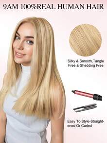 3.25*5 Inch Hair Toppers For Women Real Human Hair Pieces For Women Color P18/22# Highlighted Bleach Blonde Real Human Hair Pieces With Loss Or Thinning No Bangs For Add Volume Hair Skin Scalp Lace Clip In Hair Extensions Hair Clip - SP18/22 - View 10