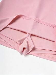 SHEIN Franclia 女士纯色休闲百搭短裙 - 粉色 - 查看 7