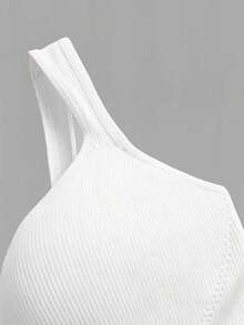 SHEIN Rhythm Era Sujetador deportivo de unicolor talla grande - Blanco - Ver 6