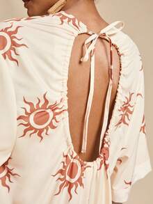 Travachic Women's Beach Golf Cover-Up With Side Slit And Sunflower Print White Summer Sexy - Multicolor - View 7