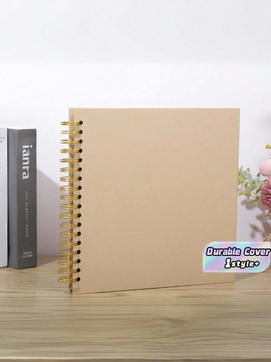 8x8Inch/10x10Inch DIY Scrapbook Album 40 Pages/20 Sheets Hardcover Kraft Paper Scrap Book Photo Albums Memory Book For Wedding And Anniversary Family - Yellow - View 1