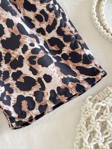 SHEIN Bañador con estampado de leopardo y decoración de lazo para niño pequeño, adecuado para vacaciones de verano - Multicolor - Ver 3