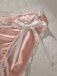 Crystal Vow 3pcs/Pack Sexy Lace Design Bridal Style Women's Thong Panties - Multicolor - View 6