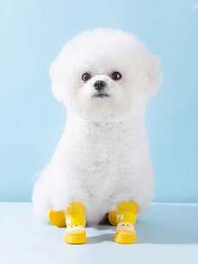 PETSIN Giày đi mưa chống thấm nước hình quả trứng dễ thương cho chó cưng, giày đi mưa chống mài mòn, chống trượt cho chó nhỏ và vừa, giày cho thú cưng, đồ dùng cho thú cưng - Nhiều màu - Xem 15