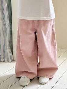 Dazy Kids HELLO KITTY | DAZY Celana Jeans Lurus Motif Kucing KT Lucu untuk Anak Perempuan - Berwarna merah muda - View 2