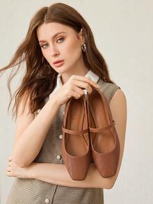 MOTF PREMIUM WOMEN SNAKESKIN PRINT SIMPLE & VERSATILE FLAT CASUAL SHOES, VALENTINES - Brown - View 8