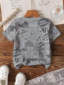 SHEIN | PAW Patrol Áo thun ngắn tay in hình hoạt hình phong cách thường ngày cho bé trai, thích hợp mặc mùa hè. - trắng - Xem 2