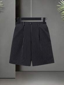 SHEIN 儿童青少年男童休闲绅士套装 - 黑色西装短裤，Y2K 套装，SS26，夏季短裤，夏季套装，夏季服装，适合春夏穿着，休闲装，情人节，约会，旅行，度假，家庭聚会，返校季，婚礼季，正式场合，运动，生日派对 - 彩色 - 查看 4