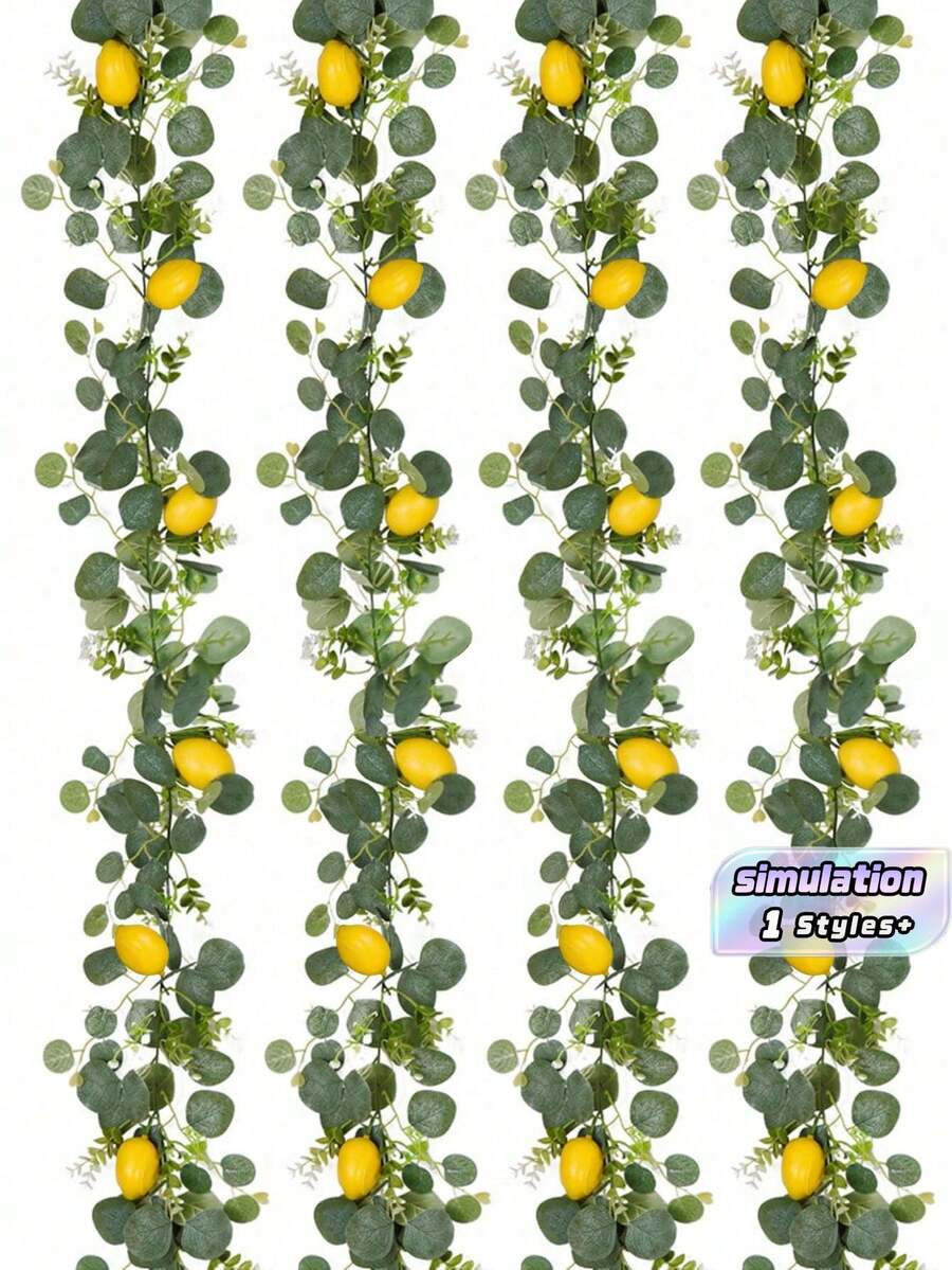 1/2 chiếc, Dây leo lá bạch đàn màu xanh chanh nhân tạo, dây leo giả bằng da PU, dây thường xuân treo, thích hợp cho hiên nhà mùa hè, tường, lò sưởi, bàn ăn, đám cưới, sân vườn, nhà nông thôn, trang trí nhà cửa, trang trí phòng. - 36 lưới hình trái tim đào 9 lá chanh mía - Xem 1