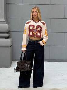 BiaLiraa Quần Jeans Nữ In Họa Tiết Da Báo, Thường Ngày & Thời Trang Cho Mặc Hàng Ngày Y2k, Quần Jeans Rộng - Rửa tối - Xem 6