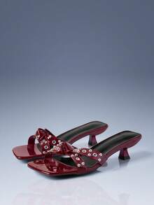 CUCCOO GRLICON Ladies, Spike Buckles, High Heels. - Red - View 1