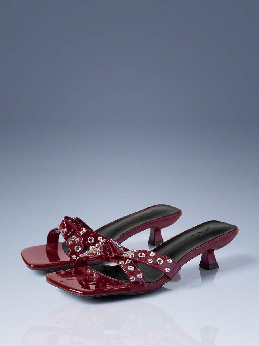 CUCCOO GRLICON Ladies, Spike Buckles, High Heels. - Red - View 1