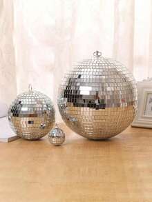 1PC/10PCS Silver New Glass Mirror Ball, Disco Ball, Laser Ball, Bar KTV Stage Decoration Cake Ornament Ball - silver - View 2