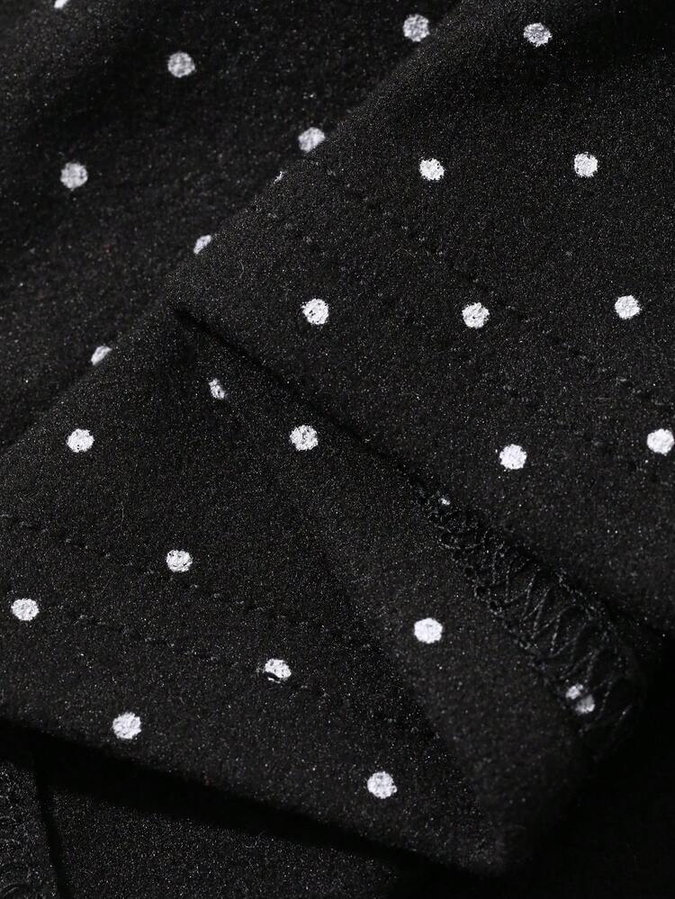 Women's Polka Dot Tie Shoulder Short Sleeve T-Shirt, Korean Style, Spring/Summer