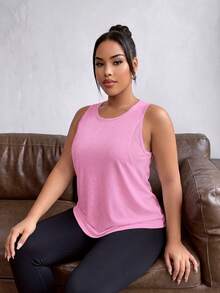 Maweii Jacquard Knit Sleeveless Tank Top, Solid Color Casual & Fashion For Everyday Wear - Pink - View 7