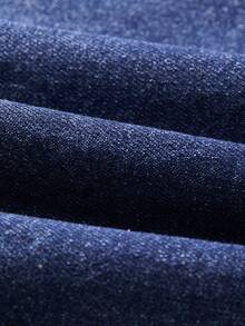 GlowEve Chân váy denim ngắn nữ họa tiết hoa, cúc kim loại, đa năng - Màu xanh lam - Xem 4