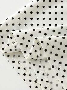 Franclia Women's White Fabric Short Skort With Asymmetrical Polka Dot Design Perfect For Parties - White - View 5