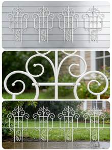 5/10/20PCS Decorative Garden Border Fence, Outdoor Yard Garden Plastic Border Fence, Plant Boundary Lawn Edging, Create Cozy Home, Black/White - multicolor - View 5