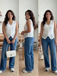 Enliva Áo tank top nữ cỡ lớn thời trang xuân hè, dáng rộng, thanh lịch, thoải mái, màu trắng thêu họa tiết, khoét lỗ, xuyên thấu, phong cách cổ điển, boho chic, đi nghỉ mát, đi chơi, trang phục miền Tây, phong cách châu Âu mùa hè, trang phục công sở, trang phục dự tiệc, áo hè dễ thương, áo hè. - trắng - Xem 5