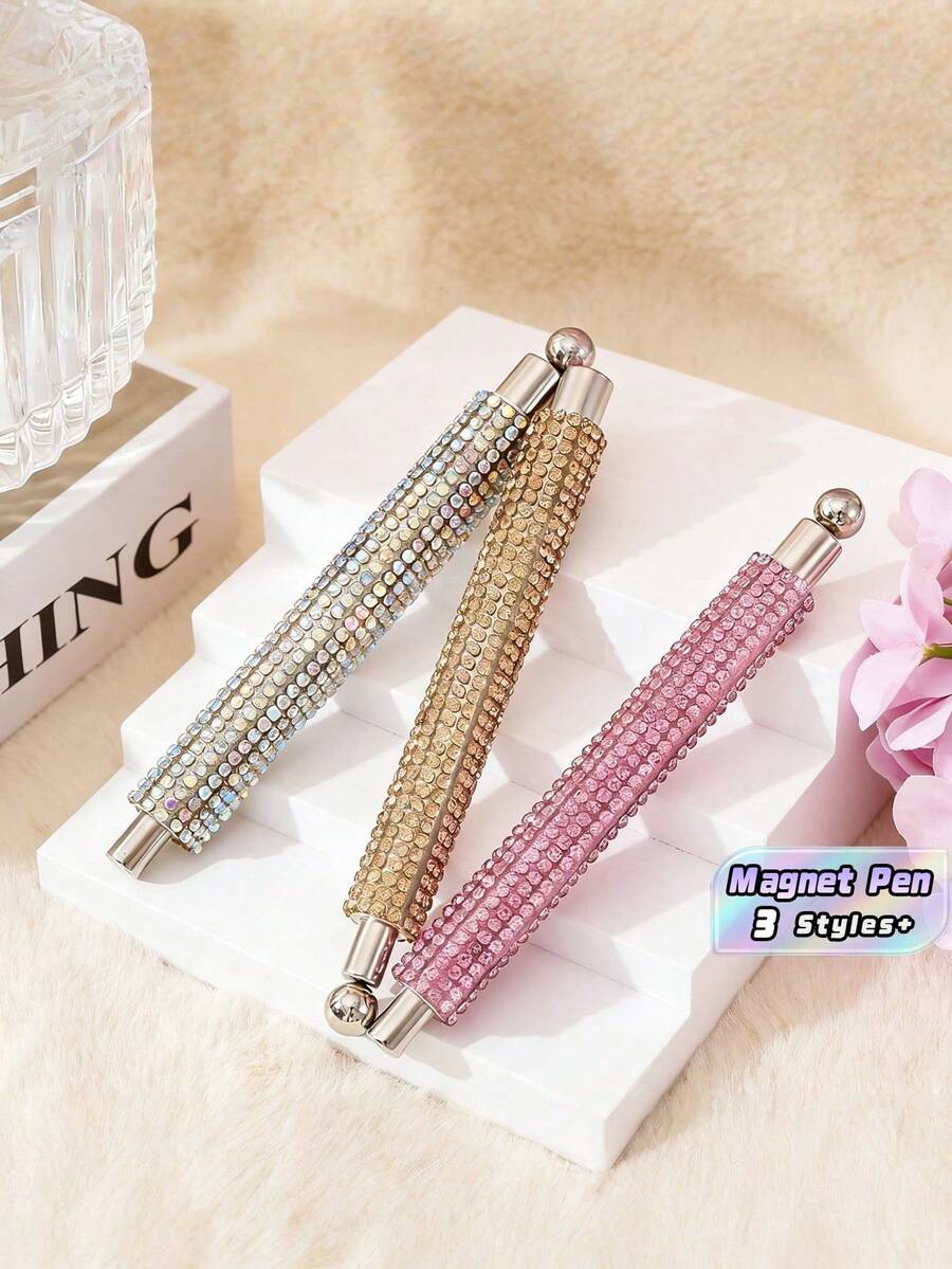 1PC Rhinestone Strong Magnetic Rod For Cat Eye Gel Polish Nail Magnet Tool Double-Headed Magnet Pen Magnet Stick 3D Magnetic Art Design Accessories Tools - Multicolor - View 1