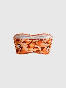 Paul Frank X ROMWE Bộ 3 món áo ngực quây in họa tiết da báo - trái cam - Xem 10
