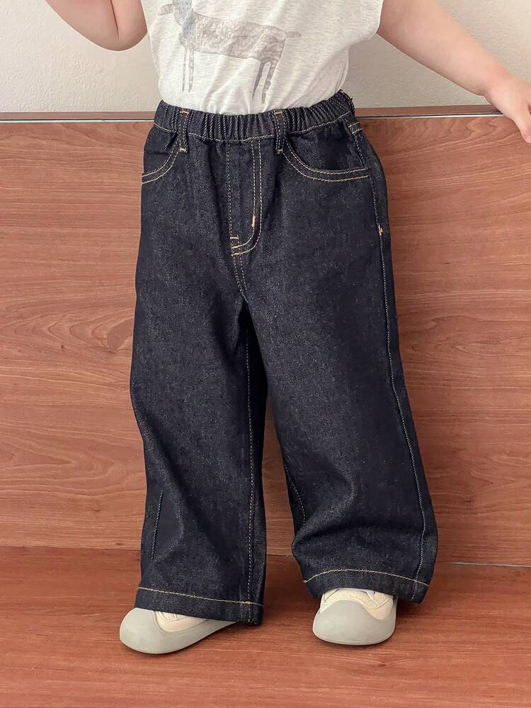 Toddler Boys' Washed Loose Fit Casual Korean Style Denim