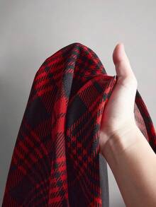 SHEIN ICON 大码Y2K时尚辣妹演唱会女装俱乐部派对节日锐舞装扮Y2K外出交叉绑带PU皮革露背迷你吊带黑红格子拼接连衣裙 - 彩色 - 查看 9