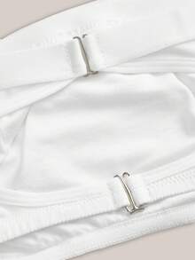 Barelissa Minimalistischer einfarbiger Cut Out Bandeau-BH - Weiss - Übersicht 7