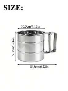 1PC Stainless Steel Handheld Flour Sieve, Baking Sugar Powder Filtering Tool - Silver - View 11