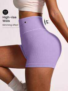 SHEIN Velisys 3件套加大码女式纯色条纹休闲运动短裤套装 - 彩色 - 查看 8