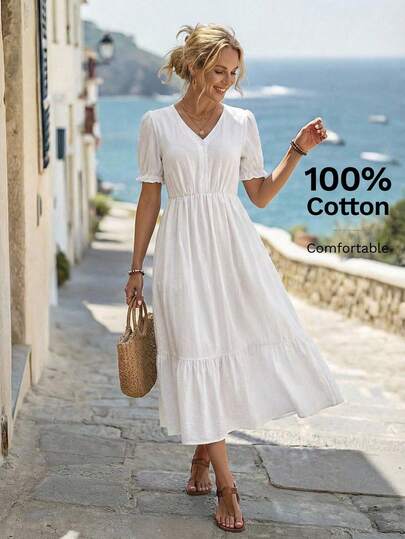 EMERY ROSE Women's Casual Solid Color Dress
