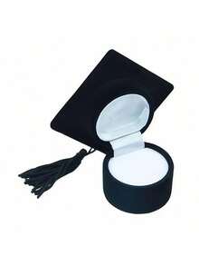 5/10PCS Black Graduation Cap Shaped Ring Box - Multi-Functional Flannel Jewelry Storage Container For Rings, Earrings, Excellent Graduation Gift For Friends, Girlfriend, High School College Graduation Party Favors, Wear-Resistant Velvet Box, Back To School Supplies - black - View 6