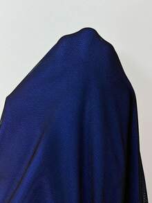 SHEIN Raffinéa Vestido ajustado con espalda descubierta, sin mangas, con cuello de volantes de malla de color contrastante, lazo en la cintura y cola de pez para mujeres - Azul - Ver 8