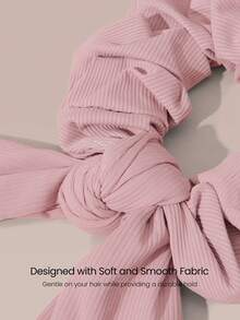 GLOWMODE 1 Pack SeaBreeze Soft Stretchy Lightweight Ribbon Bow Shell Charm Hair Tie Scrunchie Accessory Daily Casual Summer - Pink - View 4