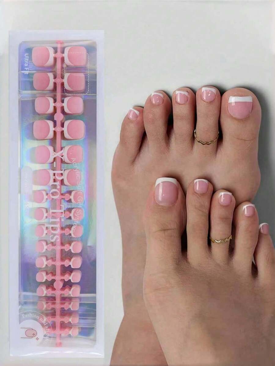 150 piezas de uñas postizas cuadradas cortas de color marrón y rosa, uñas falsas acrílicas de gel de 15 tamaños, uñas francesas falsas para decoración de manos y pies de mujeres y niñas, idea de regalo perfecta - Rosa Pálido - Ver 1