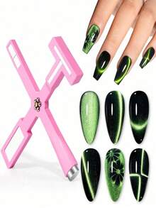 Que nam châm đa năng 5 trong 1 mạnh mẽ dùng cho sơn gel móng tay 3D hình mắt mèo, bút nam châm tạo hiệu ứng lấp lánh, dụng cụ làm móng ma thuật, phụ kiện làm móng. - Nhiều màu - Xem 18