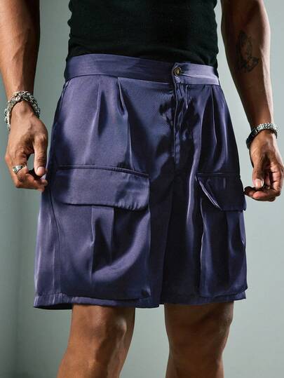 ROMWE MEN Street Life Men's Casual Everyday 3D Pocket Cargo Shorts, Summer