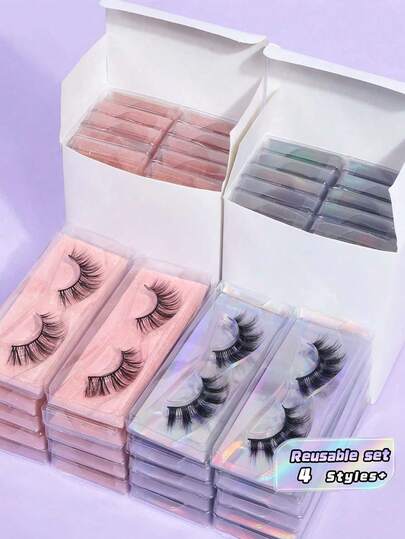 Pestañas mixtas de efecto cruzado natural, 20/40 estilos, uso diario delicado y estilo manga, imprescindible para viajar, set de regalo de Navidad y Año Nuevo, regalo de cumpleaños/cita/para ella, esposa, novia, madre, listas para fiesta en caja de regalo