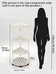 1-Piece Modern Style 3/4/5-Layer Corner Bookshelf, Foldable, Requires Self-Assembly, Suitable For Bathroom, Kitchen, Cosmetics And Bath Products, Multifunctional Storage Basket - Multicolor - View 5