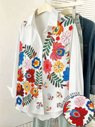Franclia Floral Print Casual Vacation Shirt