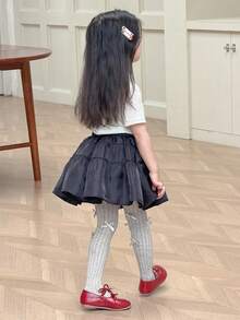 Dazy Kids 少女蝴蝶结设计无脚连裤袜 - 灰色 - 查看 7