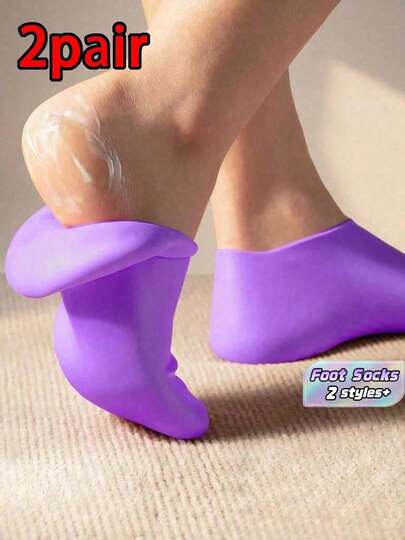 Meias hidratantes de silicone para os pés, previnem rachaduras no calcanhar e removem pele morta. Meias de gel elásticas e respiráveis para hidratação durante todo o dia, macias e confortáveis.